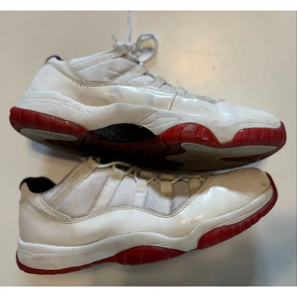 Air Jordan 11 Retro Low Sneakers GS White Varsity Red Streetwear Men's Size 10